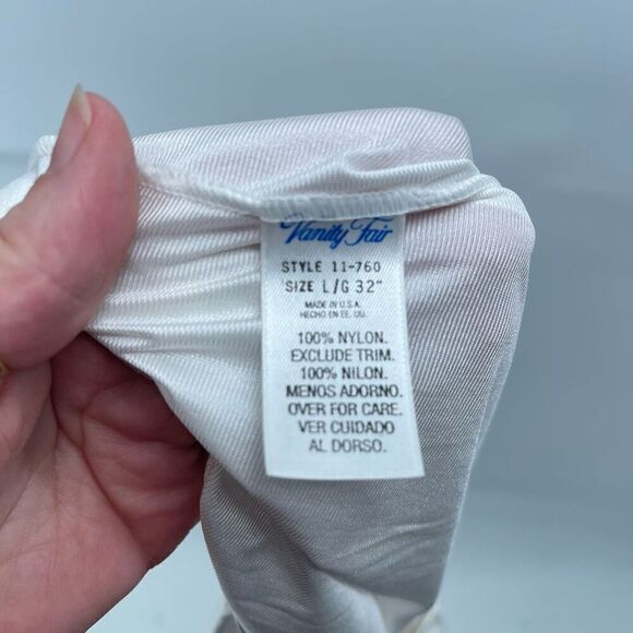 Vanity Fair Womens Half Slip Skirt Lingerie Slit Lace Trim Nylon Cream Large - Picture 6 of 9